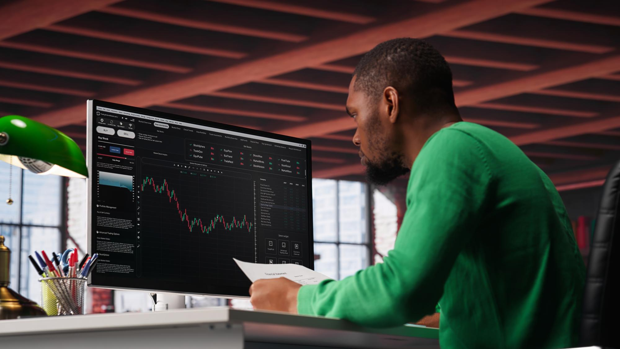 Trader looking at a Price bouncing at the support level in his chart